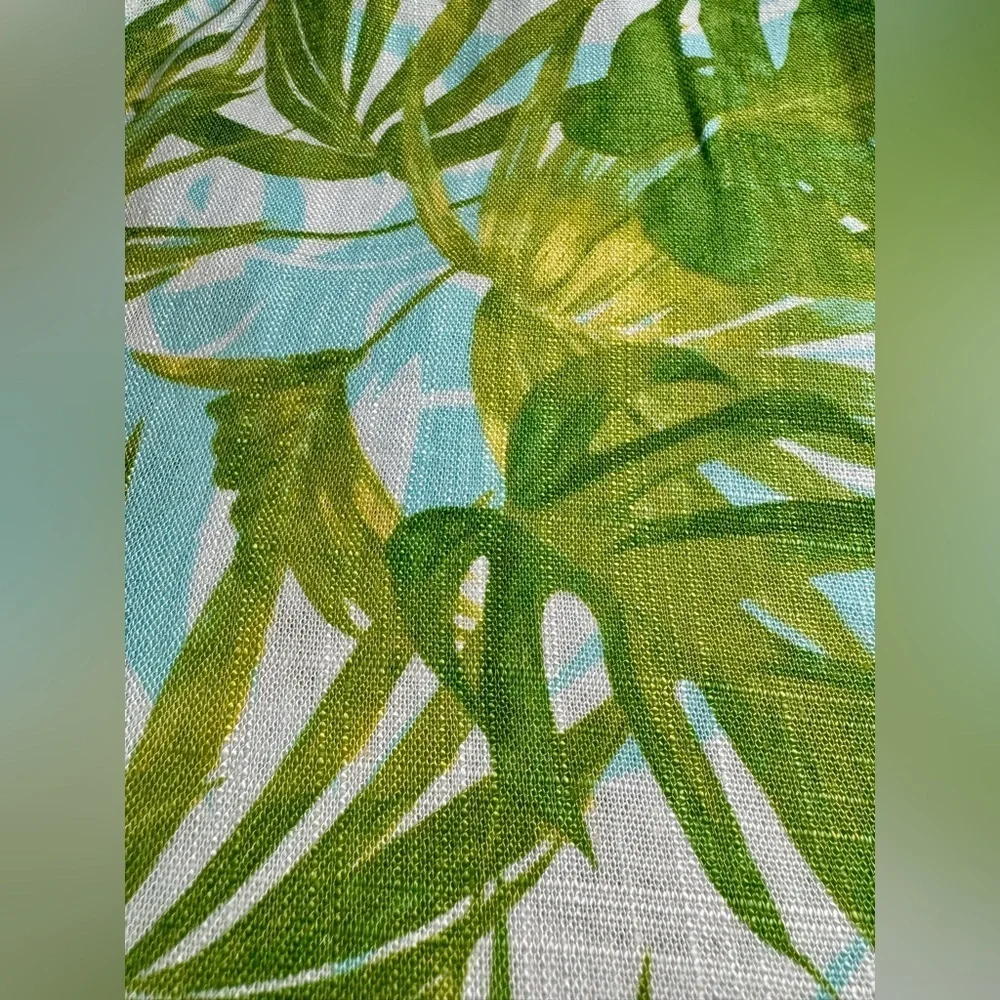 Paradise Palms Petite Casual Printed Linen Blend Beachwear Capri Pants - Picture 11 of 13